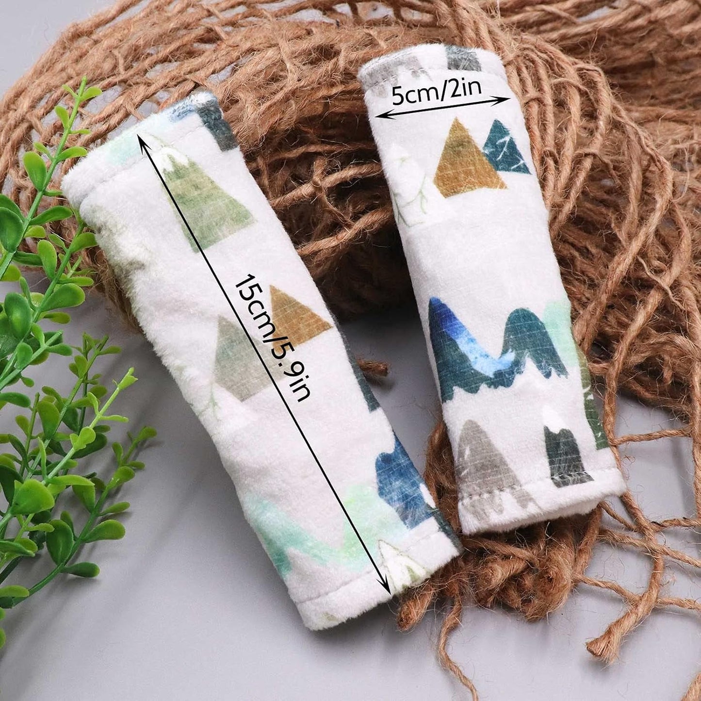 Baby Car Seat Belt Covers - Adventure Mountain Shoulder Pads for Children, Fleece Protectors for Car Seats, Pushchairs, and Strollers, Suitable for Newborns, Infants, and Toddlers