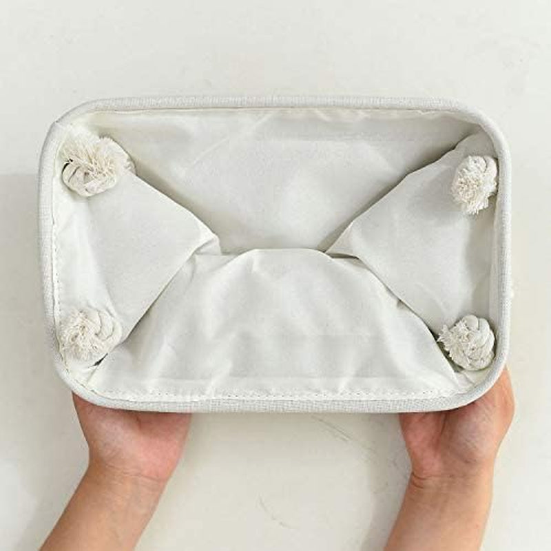Rectangular Fabric Storage Baskets for Shelving and Closet Organization - Collapsible Design for Clothes, Books, and Gifts