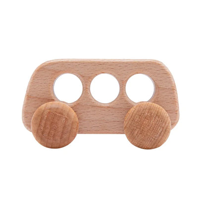Set of 8 Wooden Dinosaur Vehicles - Montessori Developmental Push Toys for Infants and Toddlers