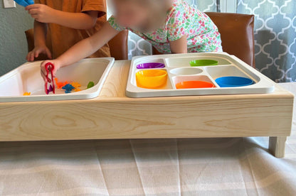 Tabletop Sensory Station Featuring TROFAST Bins for Engaging Creative Play - Perfect for Toddlers and Children - IKEA Bin Table with Short Legs
