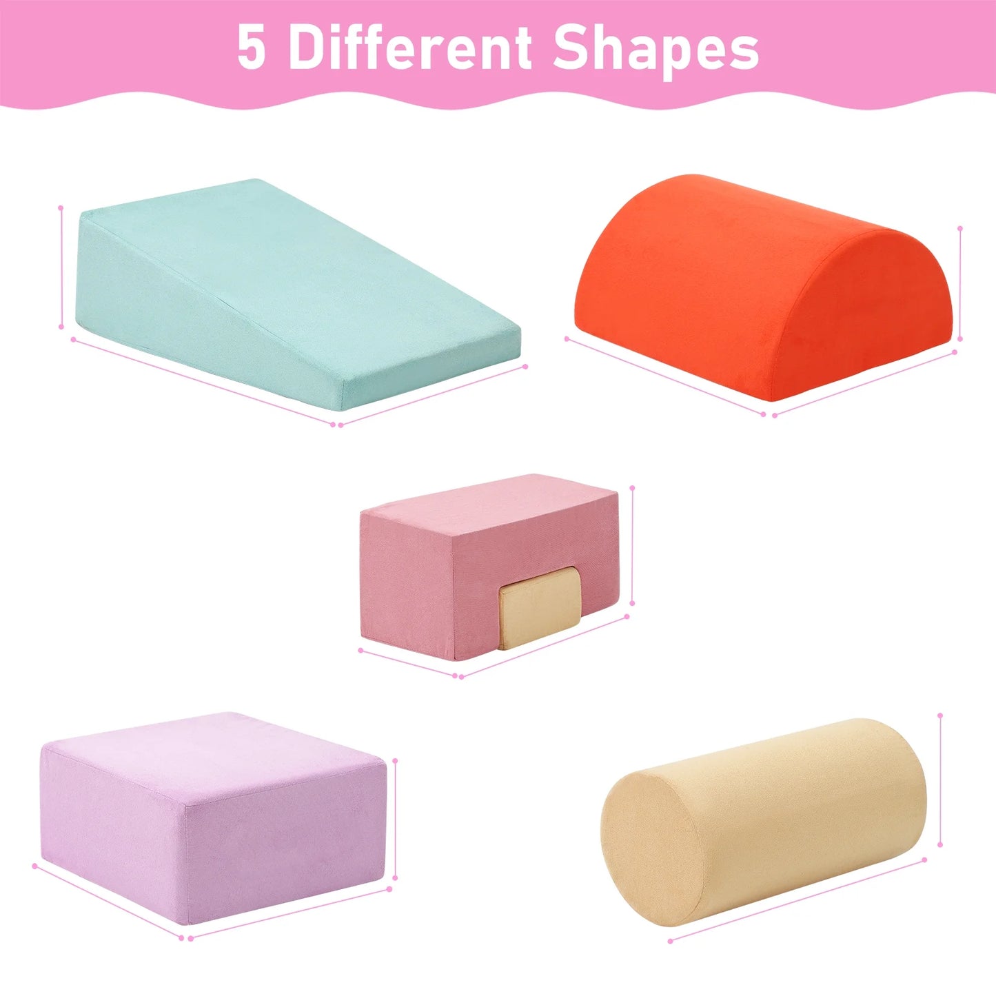 6-Piece Soft Foam Climbing Set for Toddlers and Preschoolers - Indoor Activity Play Blocks for Climbing, Crawling, and Sliding