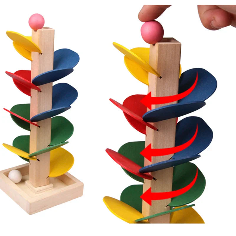 Wooden Musical Tree Toy and Marble Ball Run Track Game for Toddlers - Montessori Educational Toy for Boys and Girls