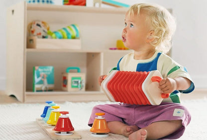 Music Set with 6 Instruments, Songs Book, Babbler Play Kit with 8 Toys for Balance, Spatial Skills, Ages 18 Months to 4+ Years