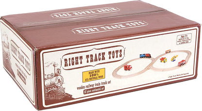 Wooden Train Track 52 Piece Set-18 Feet of Track Expansion - 5 Distinct Pieces - 100% Compatible with All Major Brands Including Thomas Wooden Railway System: Screen Free Christmas Gift for Toddlers