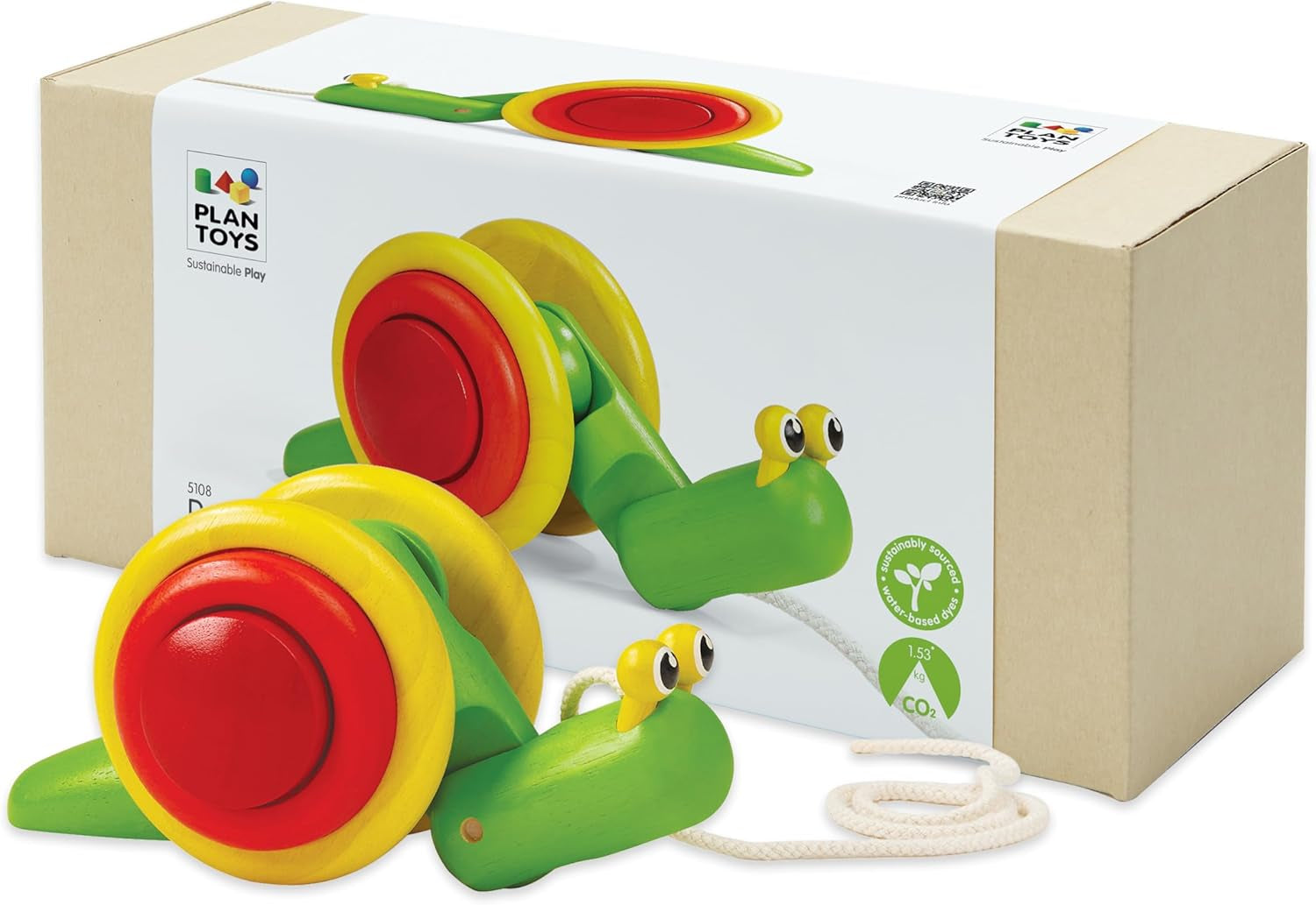 Snail Pull Toy for Toddlers | Eco-Friendly Wooden Toy for Fine Motor Skills & Coordination | Montessori Walking Toys for Babies