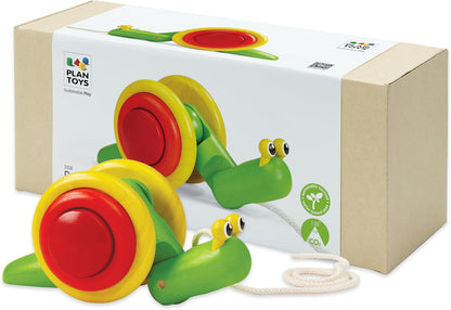 Snail Pull Toy for Toddlers | Eco-Friendly Wooden Toy for Fine Motor Skills & Coordination | Montessori Walking Toys for Babies