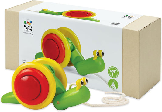 Snail Pull Toy for Toddlers | Eco-Friendly Wooden Toy for Fine Motor Skills & Coordination | Montessori Walking Toys for Babies