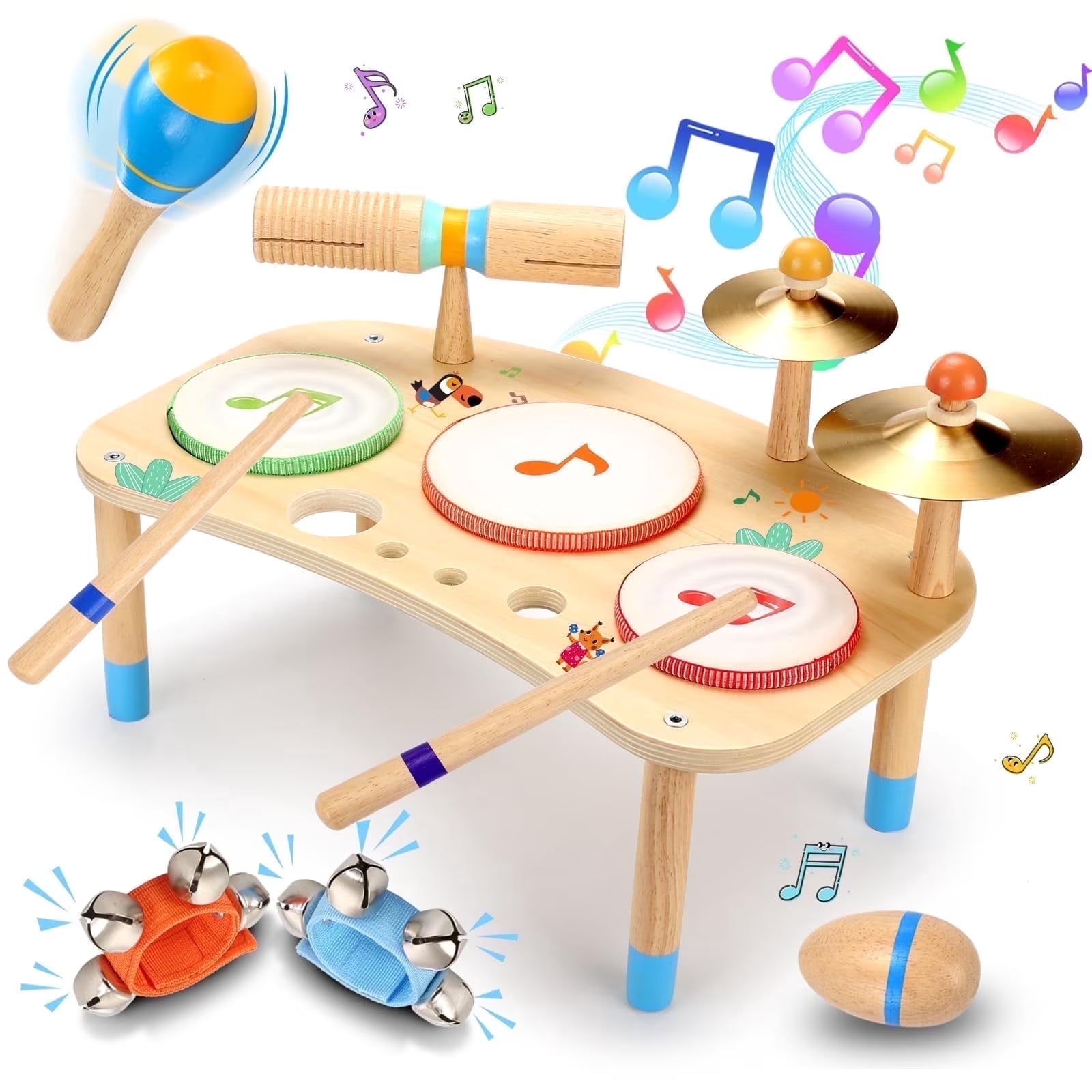 Kids Drum Set,Musical Instruments for Toddlers Montessori Learning Preschool Toys for Boys Girls Birthday