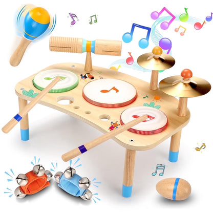 Kids Drum Set,Musical Instruments for Toddlers Montessori Learning Preschool Toys for Boys Girls Birthday