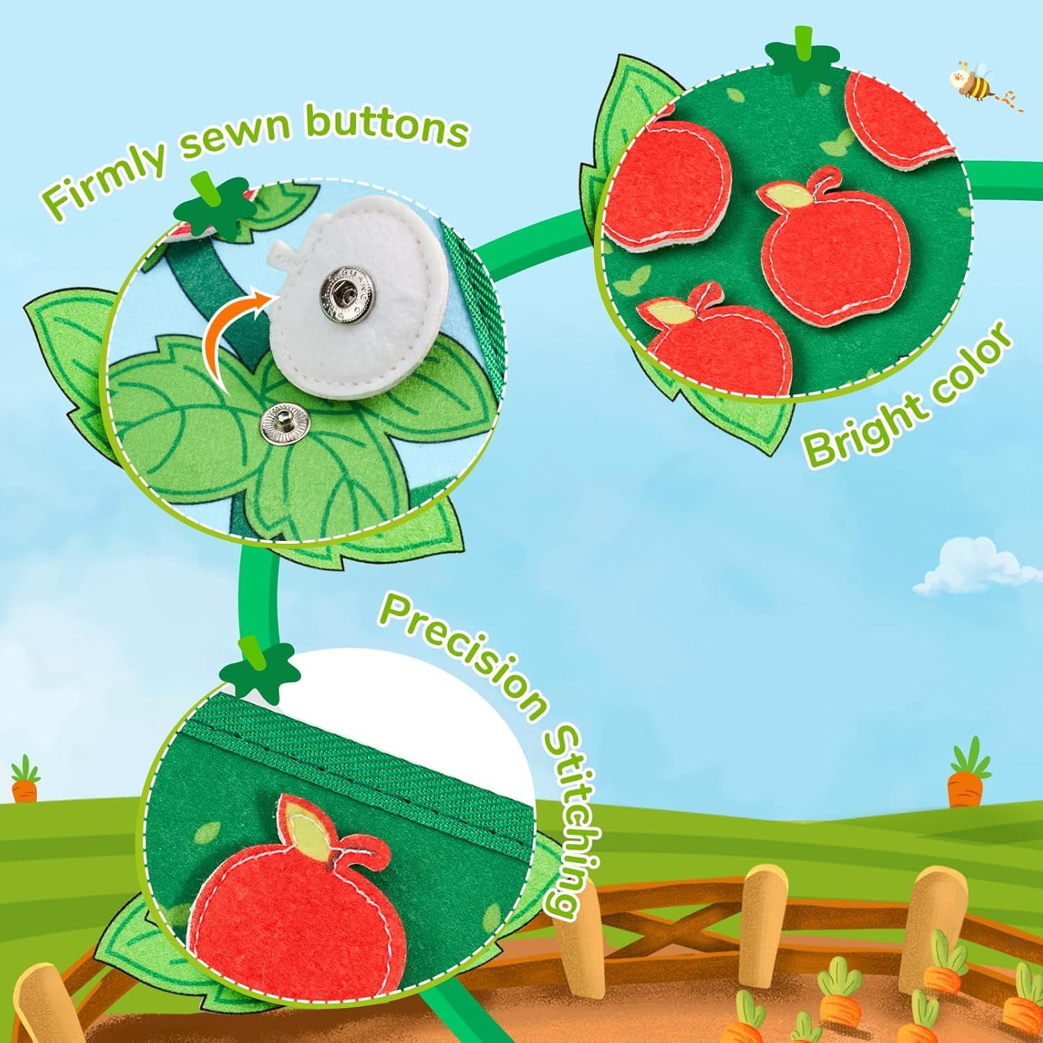 Farm Busy Book for Toddlers 1–3 – Quiet Montessori Activity Book with 15 Daily Life Activities, Screen-Free Travel Toy for Toddlers