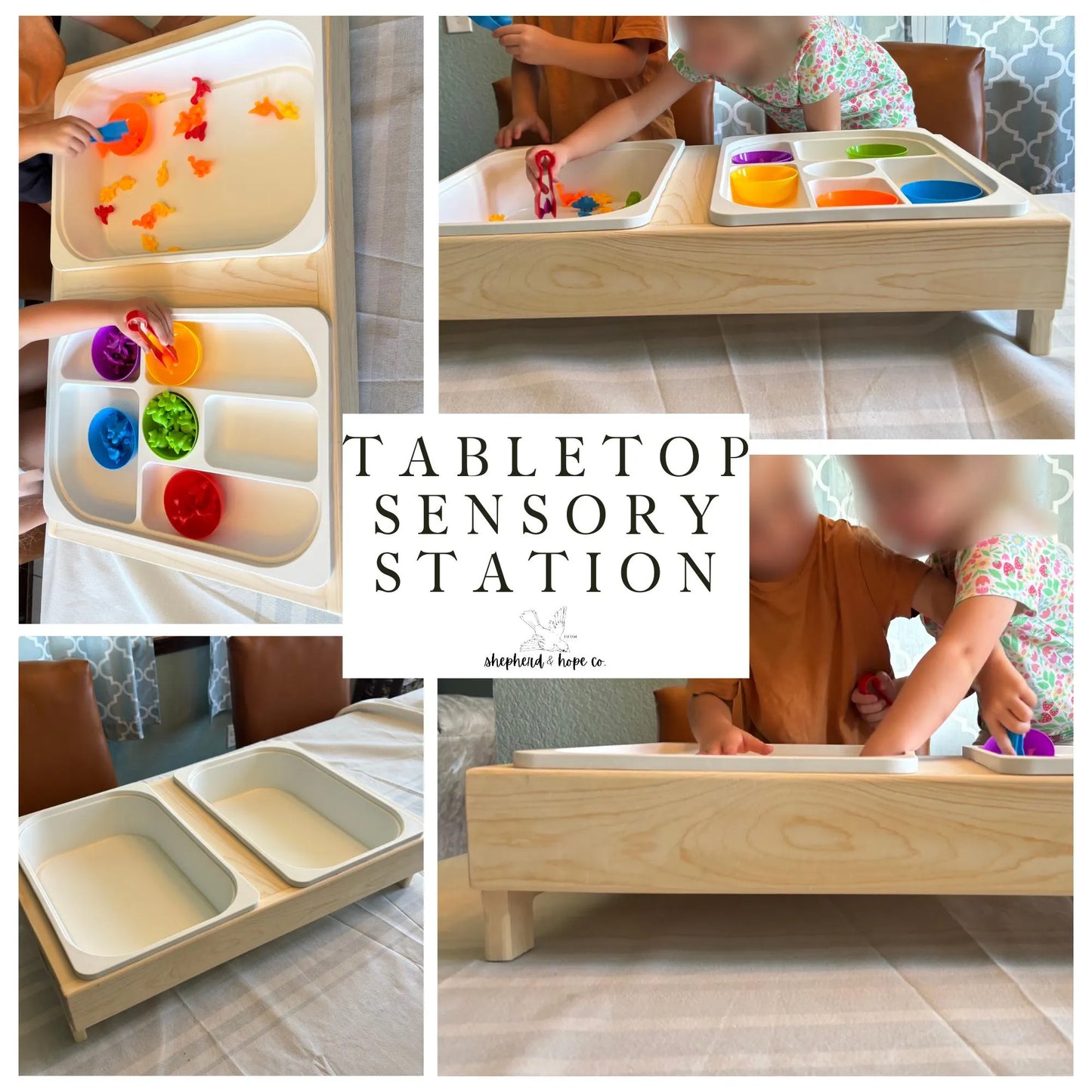 Tabletop Sensory Station Featuring TROFAST Bins for Engaging Creative Play - Perfect for Toddlers and Children - IKEA Bin Table with Short Legs