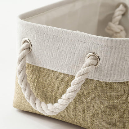 Rectangular Fabric Storage Baskets for Shelving and Closet Organization - Collapsible Design for Clothes, Books, and Gifts