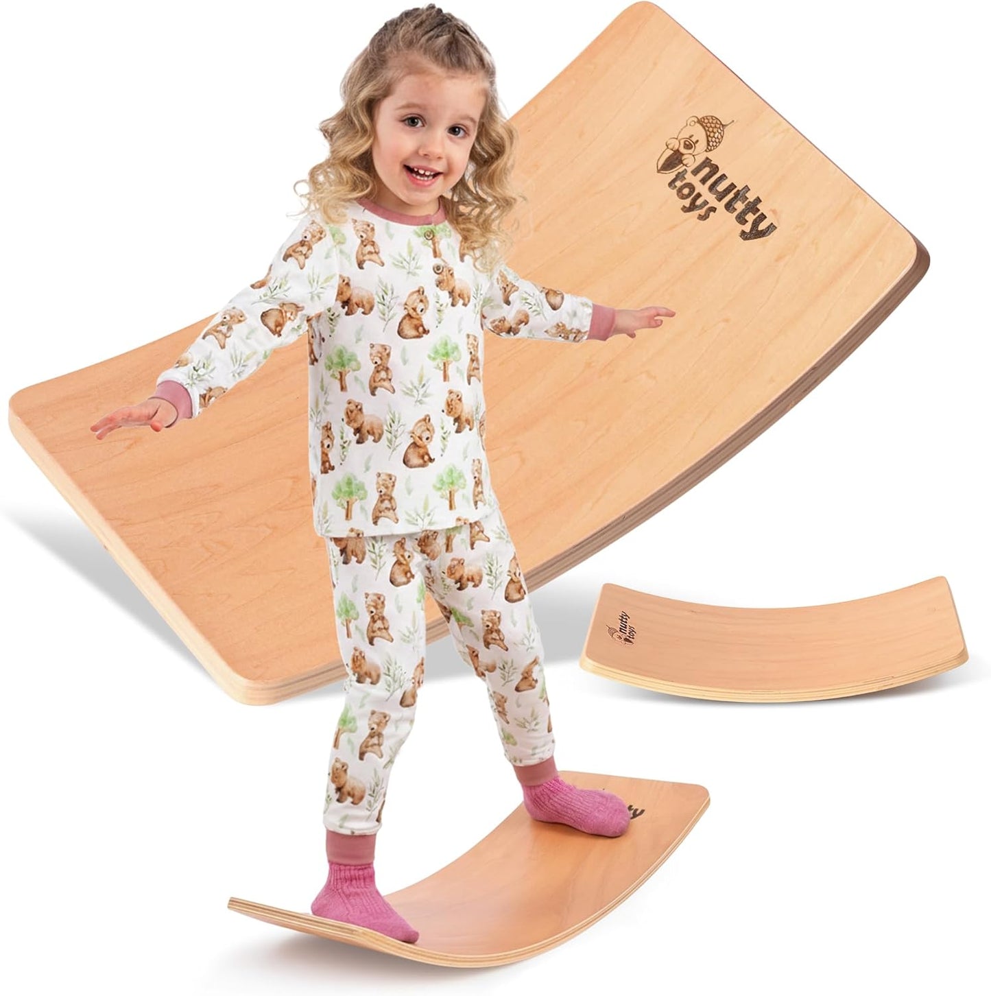 Montessori Wooden Wobble Board for Kids & Adults -100% Natural Wood Balance Board, Waldorf Toddler Balancing Toy, Unique Boy Girl Open Ended Toy Best Valentines Day & Easter Gifts Idea 2026