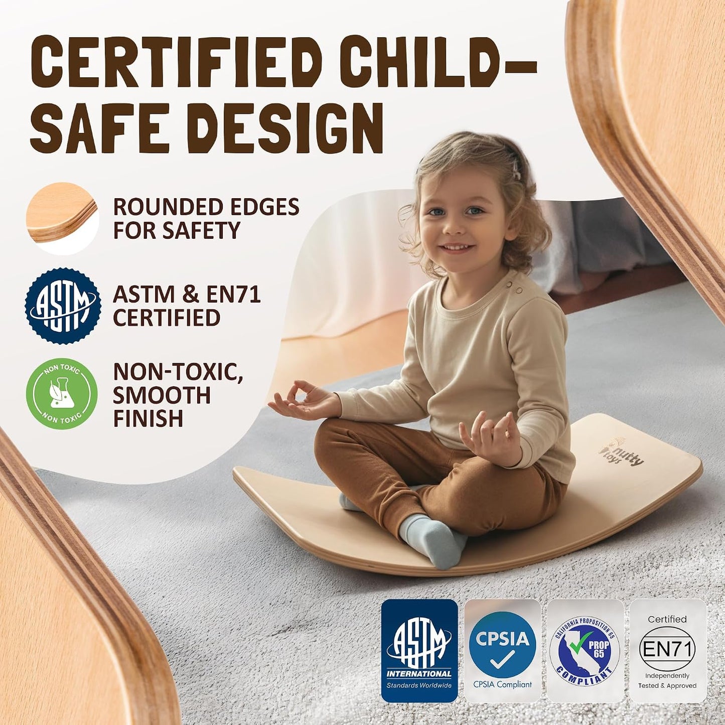 Montessori Wooden Wobble Board for Kids & Adults -100% Natural Wood Balance Board, Waldorf Toddler Balancing Toy, Unique Boy Girl Open Ended Toy Best Valentines Day & Easter Gifts Idea 2026