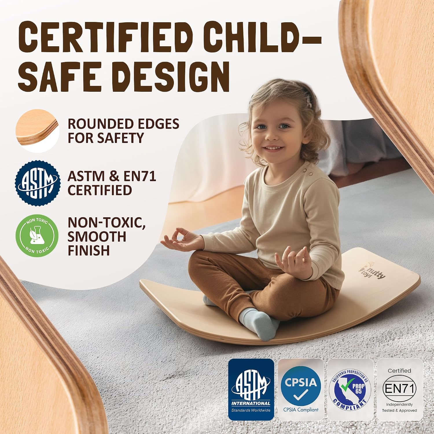 Montessori Wooden Wobble Board for Kids & Adults -100% Natural Wood Balance Board, Waldorf Toddler Balancing Toy, Unique Boy Girl Open Ended Toy Best Valentines Day & Easter Gifts Idea 2026