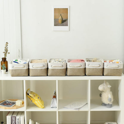 Rectangular Fabric Storage Baskets for Shelving and Closet Organization - Collapsible Design for Clothes, Books, and Gifts