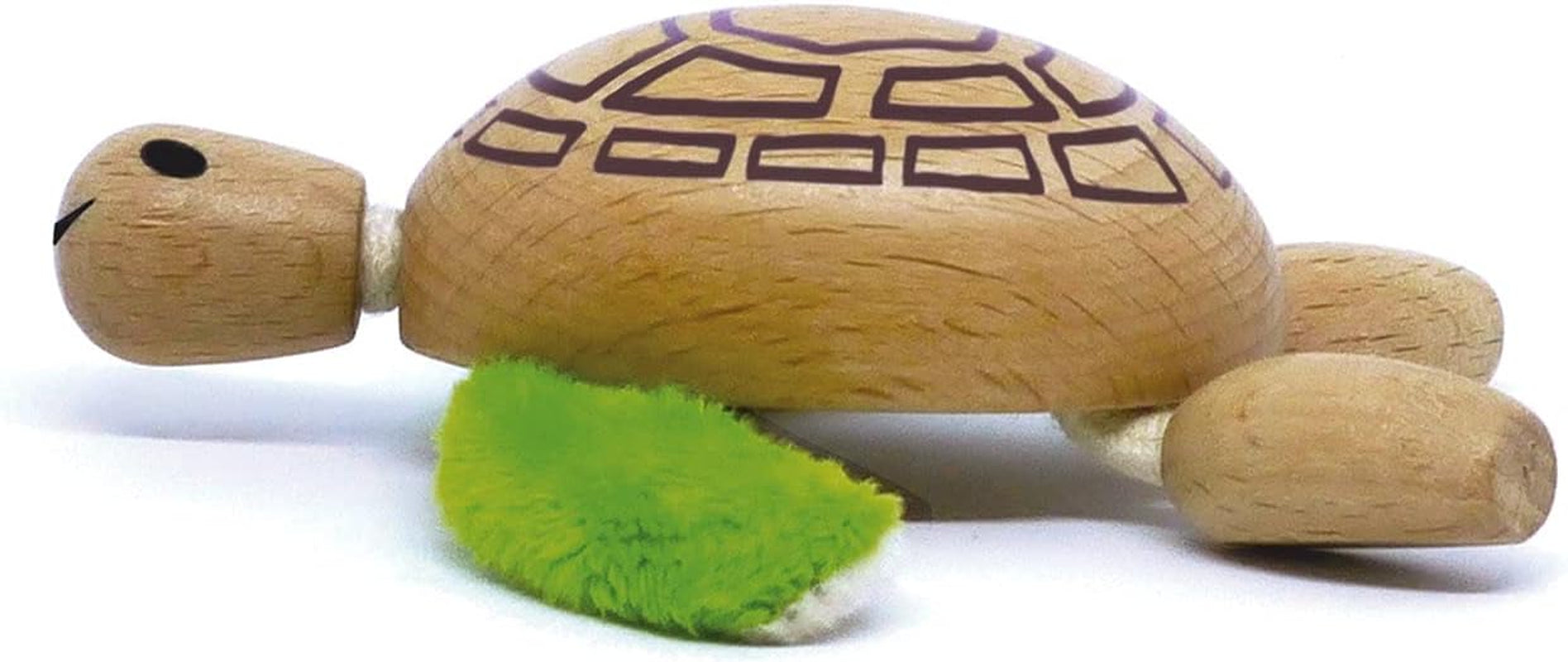 Turtle Wooden Animal Toy for Toddlers, Fun and Posable Turtle for Early Learning, Montessori, and STEM, Smooth Natural Wood, Boys and Girls