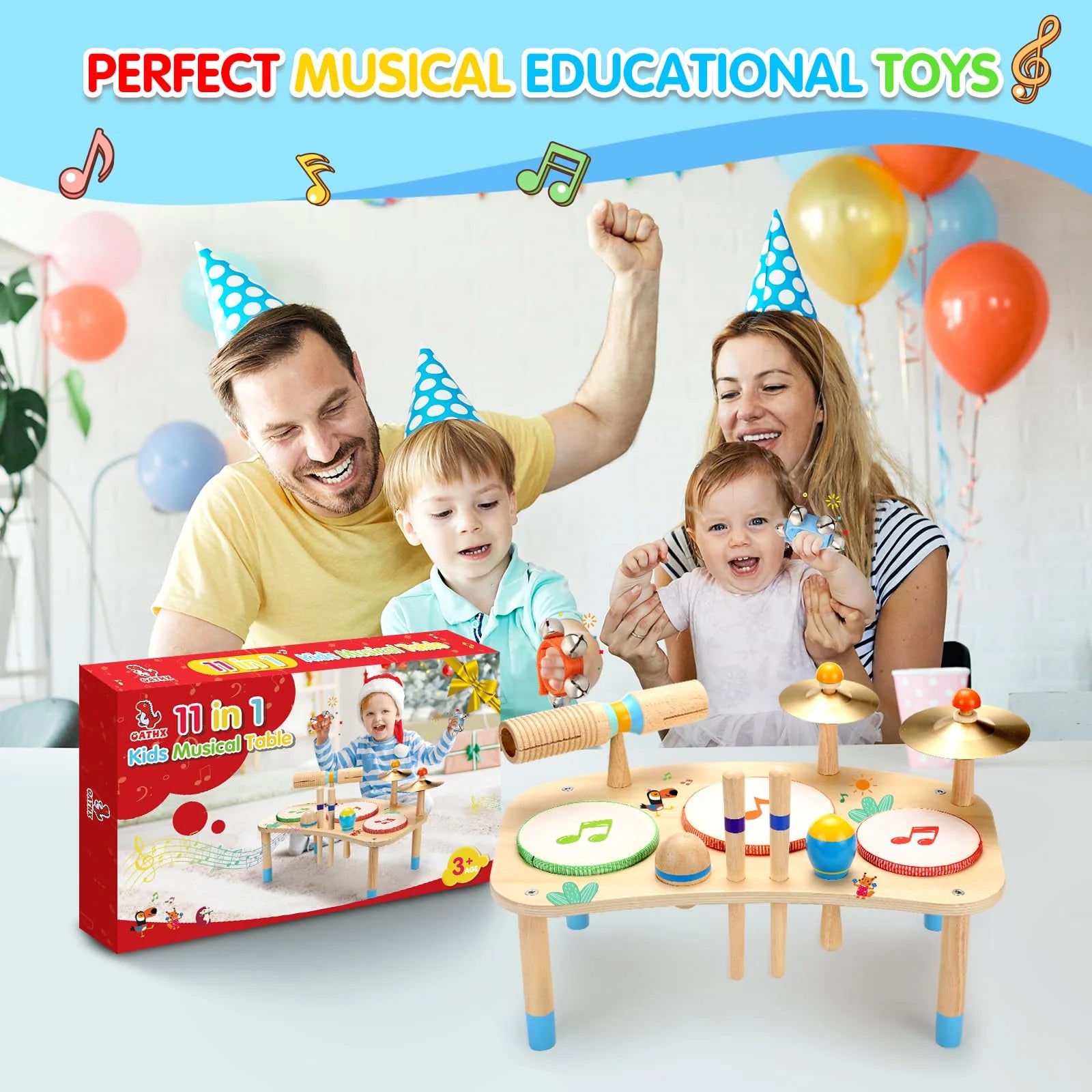Kids Drum Set,Musical Instruments for Toddlers Montessori Learning Preschool Toys for Boys Girls Birthday