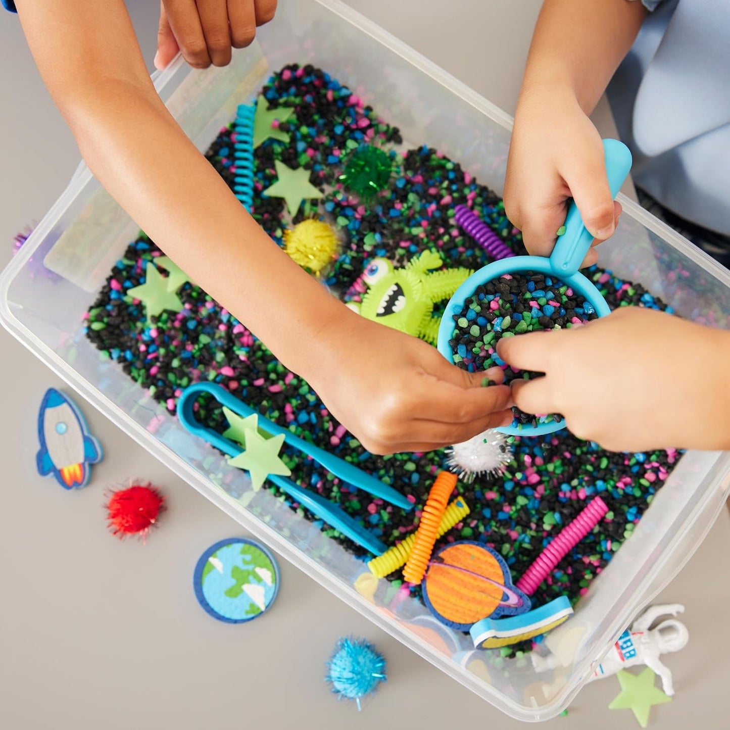 Sensory Bin: Outer Space Toys - Preschool and Toddler Sensory Toys