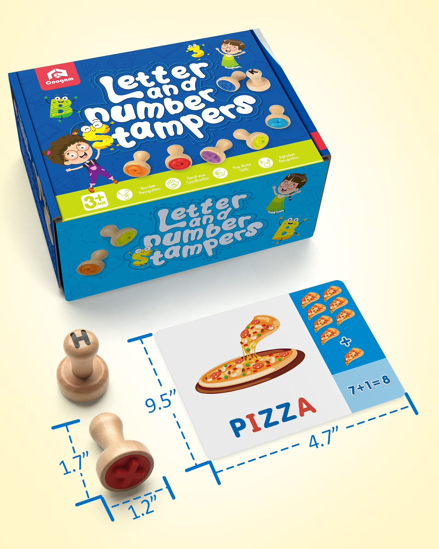 Wooden Alphabet and Number Stamps - Montessori Educational Tool for Early Childhood Development