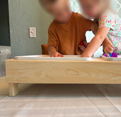 Tabletop Sensory Station Featuring TROFAST Bins for Engaging Creative Play - Perfect for Toddlers and Children - IKEA Bin Table with Short Legs