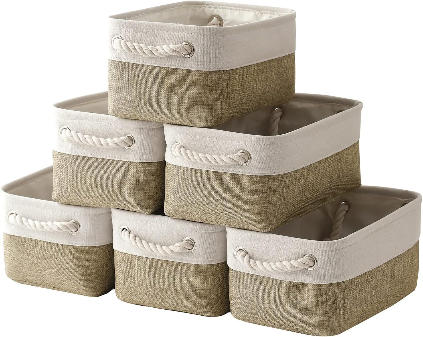Rectangular Fabric Storage Baskets for Shelving and Closet Organization - Collapsible Design for Clothes, Books, and Gifts