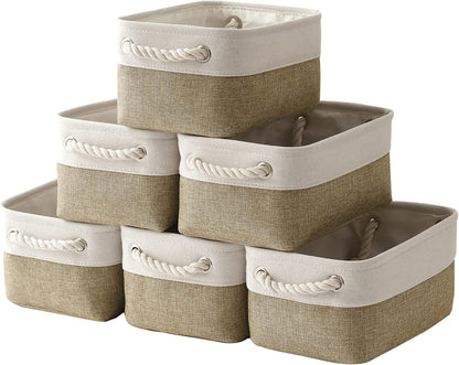 Rectangular Fabric Storage Baskets for Shelving and Closet Organization - Collapsible Design for Clothes, Books, and Gifts