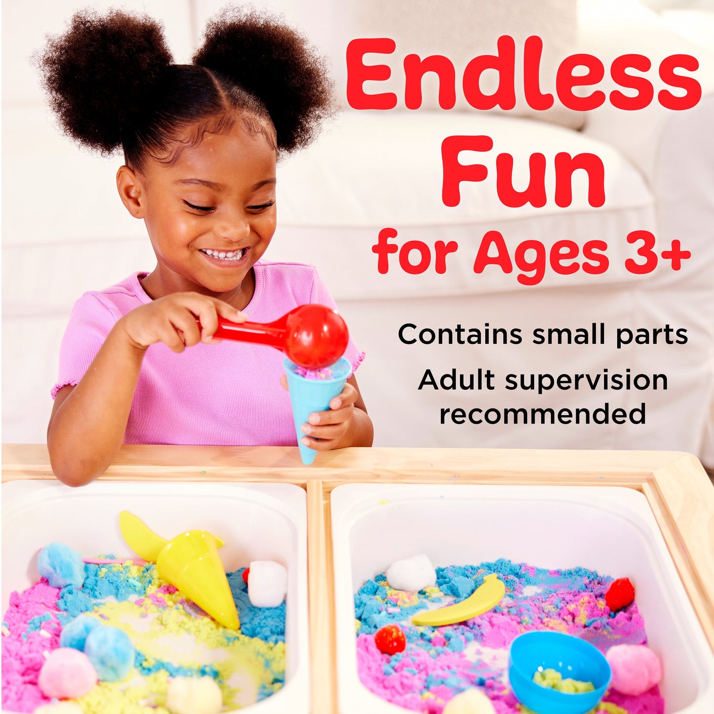 Deluxe Sensory Activity Table: Ice Cream Shop for Toddlers Ages 3-5+ with Included Sensory Bins and Toys