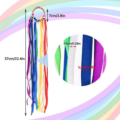 Montessori Toy | Hand Kite | Baby Sensory Toy | Sensory Ribbon Toy | Waldorf Toy | Wooden Baby Toys | Wooden Toddler Toys | Rainbow Hand Kite
