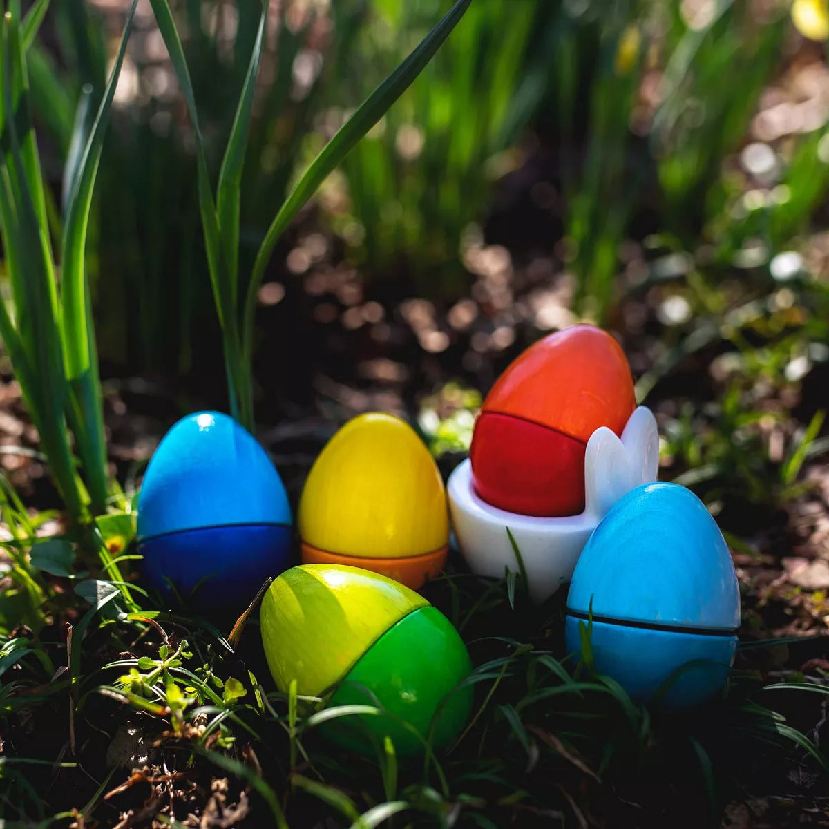 HABA Fun with Sounds Wooden Eggs - Five Acoustic Sounds, German-Made Musical Instruments for Toddlers, Montessori Sensory Toys for Ages 2 and Up