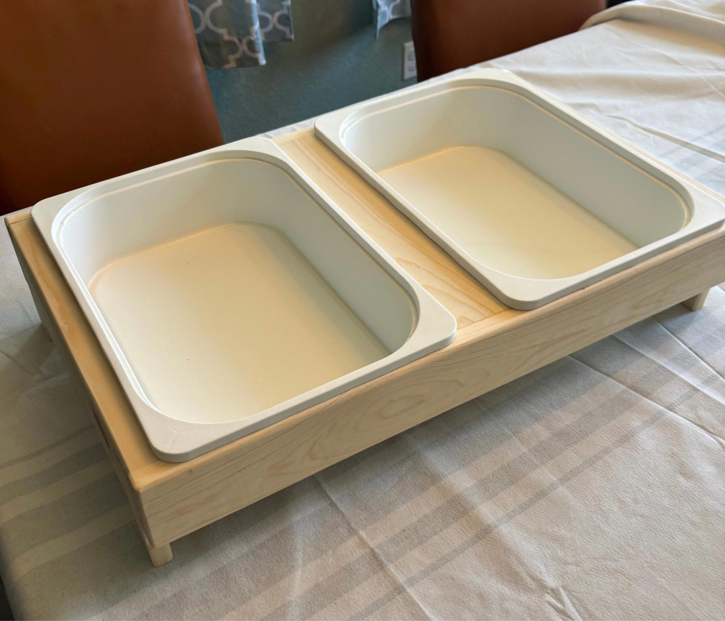 Tabletop Sensory Station Featuring TROFAST Bins for Engaging Creative Play - Perfect for Toddlers and Children - IKEA Bin Table with Short Legs