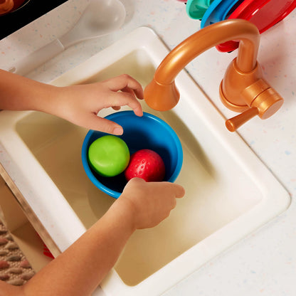 Two N' One Wooden Kitchen Café with Dishes and Chalkboard, Toddler and Preschool Toys
