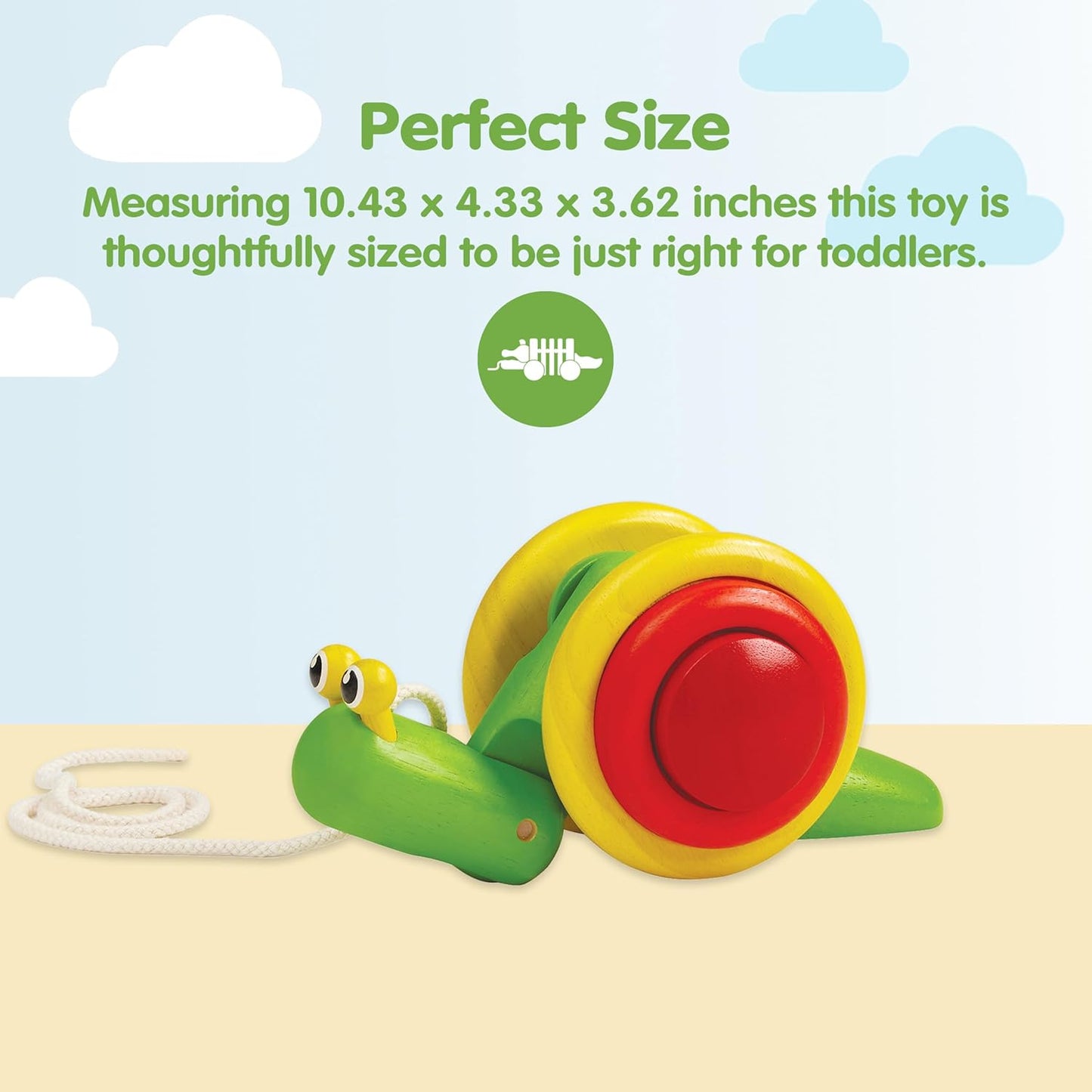 Snail Pull Toy for Toddlers | Eco-Friendly Wooden Toy for Fine Motor Skills & Coordination | Montessori Walking Toys for Babies