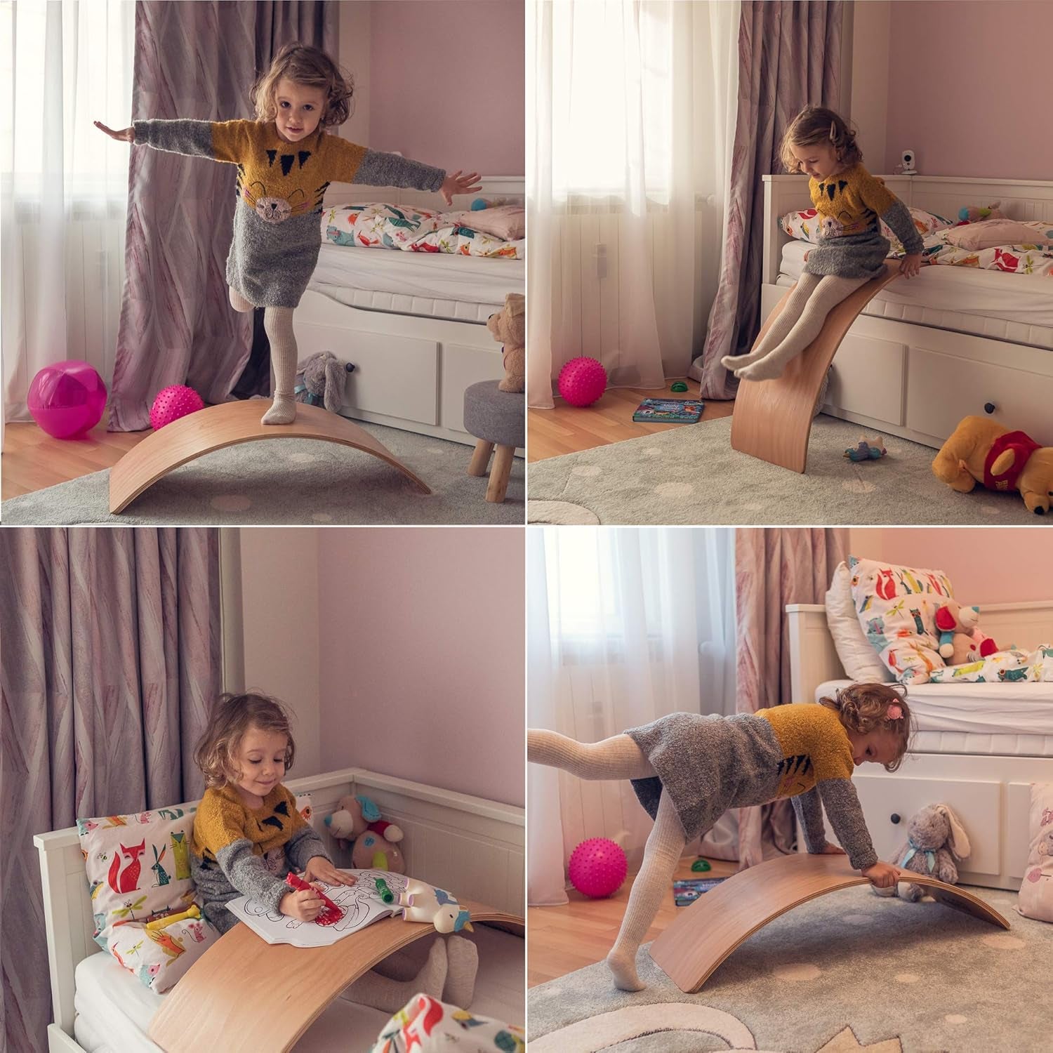 Montessori Wooden Wobble Board for Kids & Adults -100% Natural Wood Balance Board, Waldorf Toddler Balancing Toy, Unique Boy Girl Open Ended Toy Best Valentines Day & Easter Gifts Idea 2026