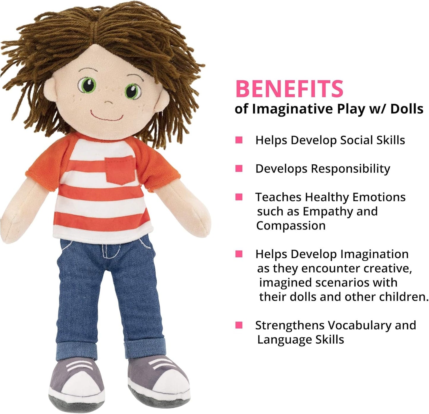 14-Inch Sensory Plush Baby Doll for Boys (Ollie) - Washable Rag Doll for Infants and Toddlers, Perfect Gift for Baby Showers, Birthdays, and Special Occasions