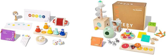 Music Set with 6 Instruments, Songs Book, Babbler Play Kit with 8 Toys for Balance, Spatial Skills, Ages 18 Months to 4+ Years