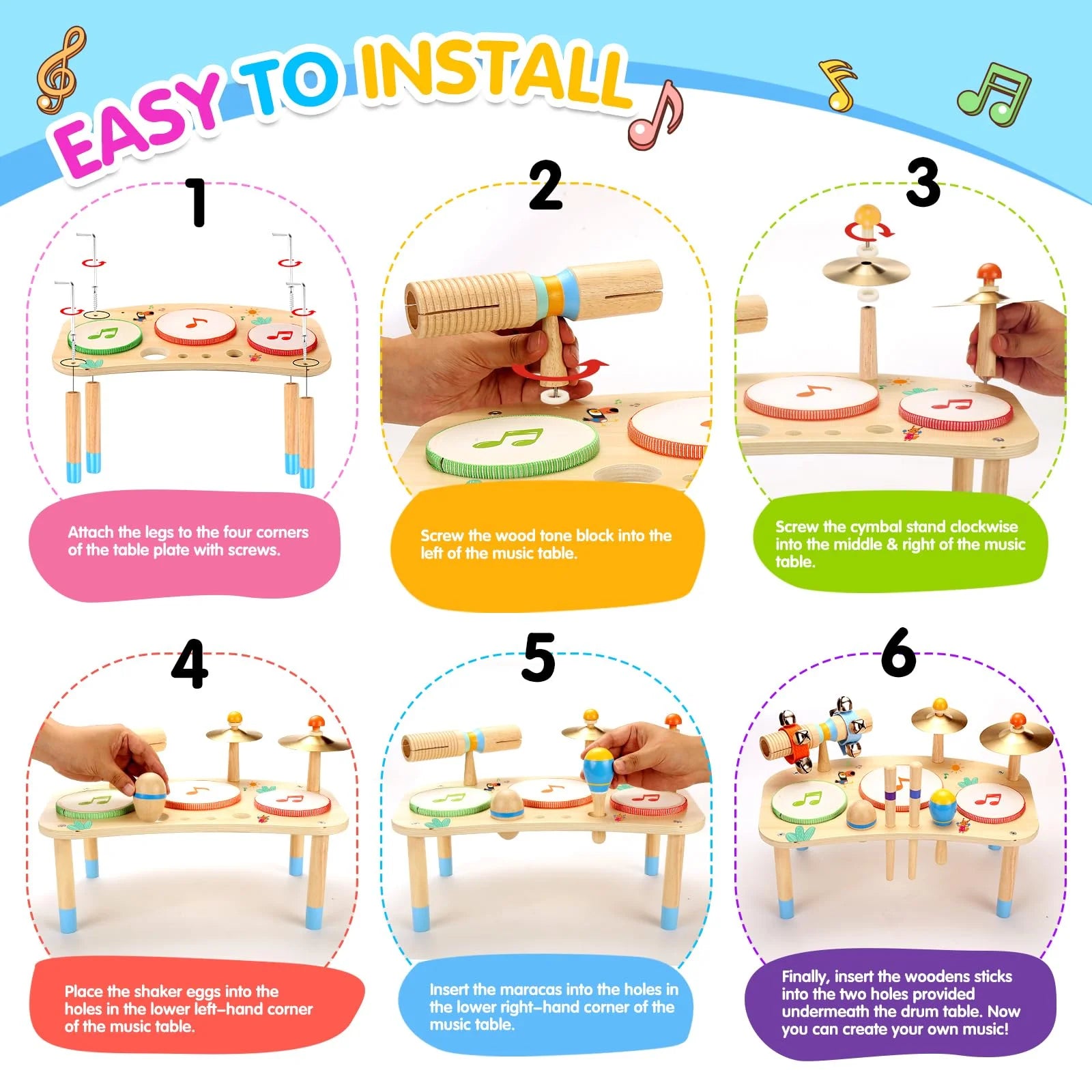 Kids Drum Set,Musical Instruments for Toddlers Montessori Learning Preschool Toys for Boys Girls Birthday