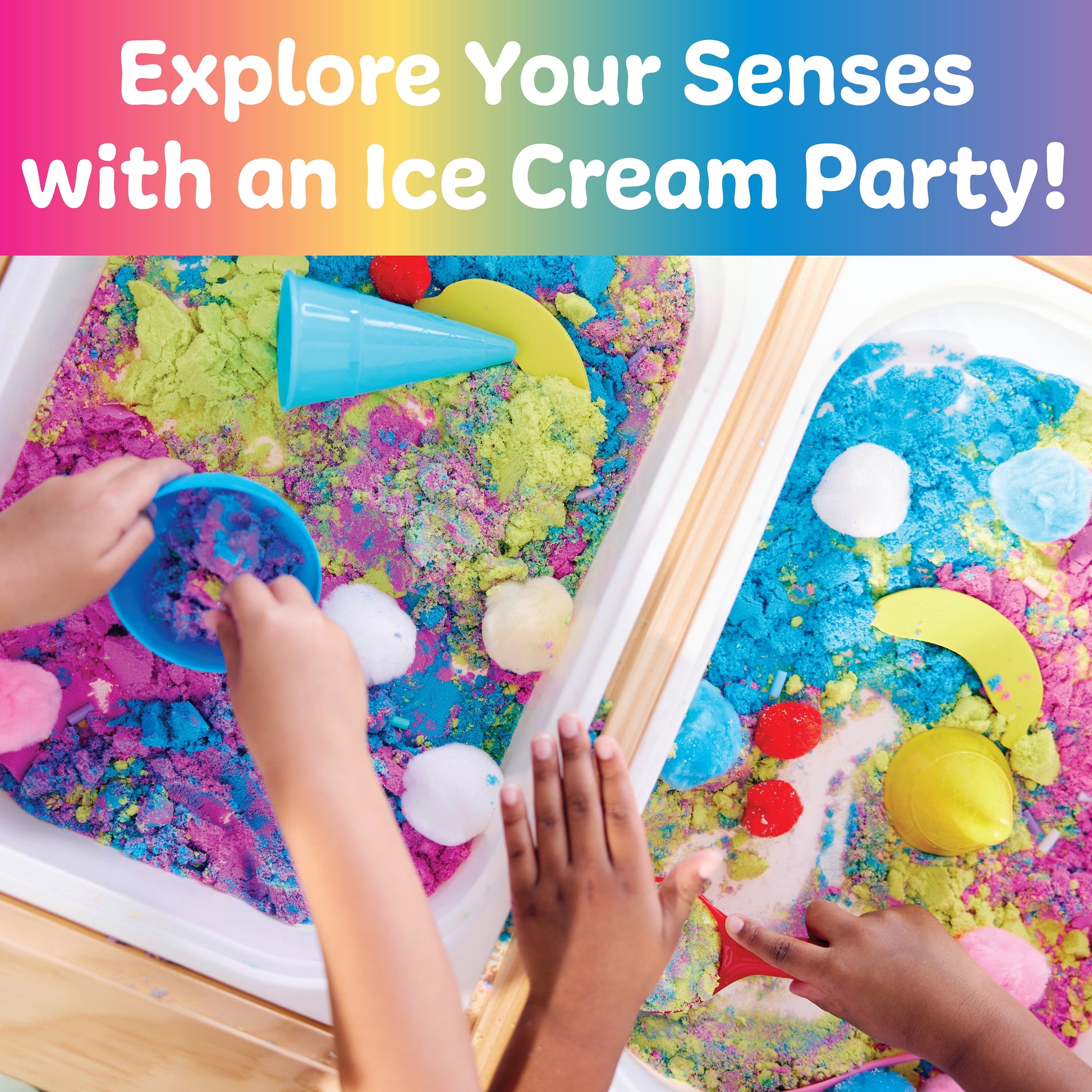 Deluxe Sensory Activity Table: Ice Cream Shop for Toddlers Ages 3-5+ with Included Sensory Bins and Toys