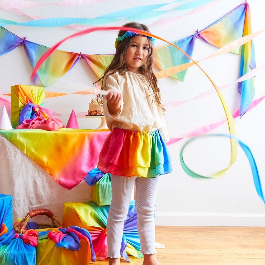 Sarah's Silk Streamer - Ribbon Wand for Kids, Pretend Play, Dance, Baton Stick Twirling, and Gymnastics Party Favors | 100% Silk and Wood Montessori and Waldorf Toys