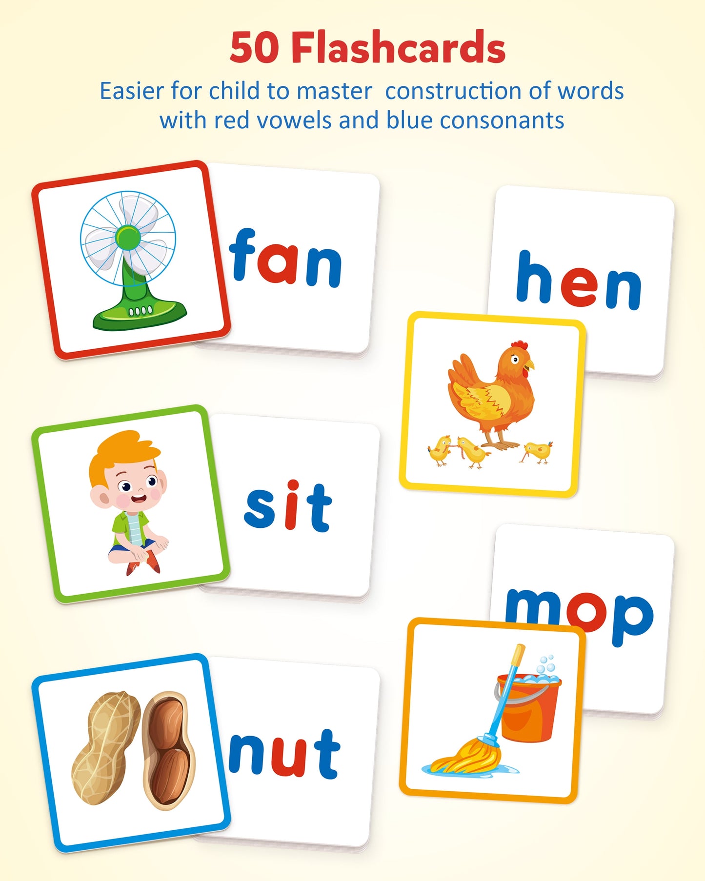Wooden Spelling Games Short Vowel Reading Letters Sorting , Sight Words Learning Flashcards Alphabet Puzzle Montessori Educational Toy for 3 4 5 Years Old