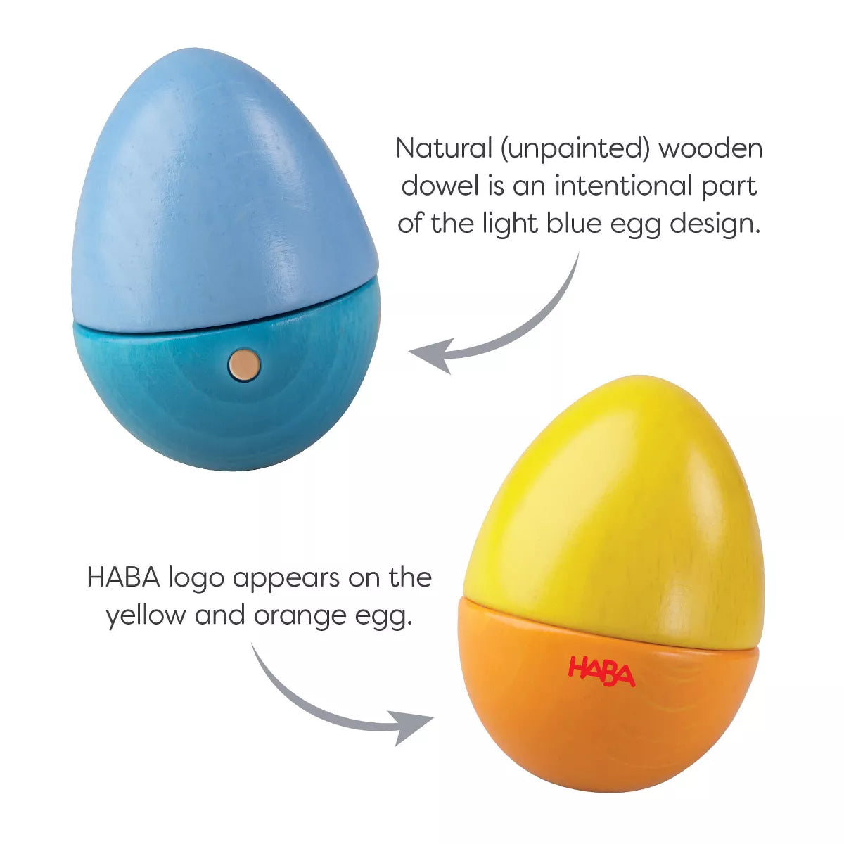 HABA Fun with Sounds Wooden Eggs - Five Acoustic Sounds, German-Made Musical Instruments for Toddlers, Montessori Sensory Toys for Ages 2 and Up