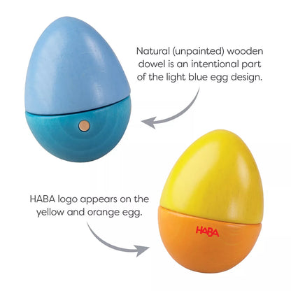HABA Fun with Sounds Wooden Eggs - Five Acoustic Sounds, German-Made Musical Instruments for Toddlers, Montessori Sensory Toys for Ages 2 and Up