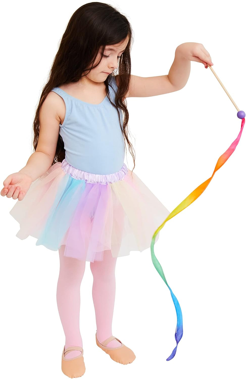 Sarah's Silk Mini Streamer - Ribbon Wand for Kids, Pretend Play, Dance, Baton Stick Twirling, and Gymnastics Party Favors | 100% Silk and Wood Montessori and Waldorf Toys