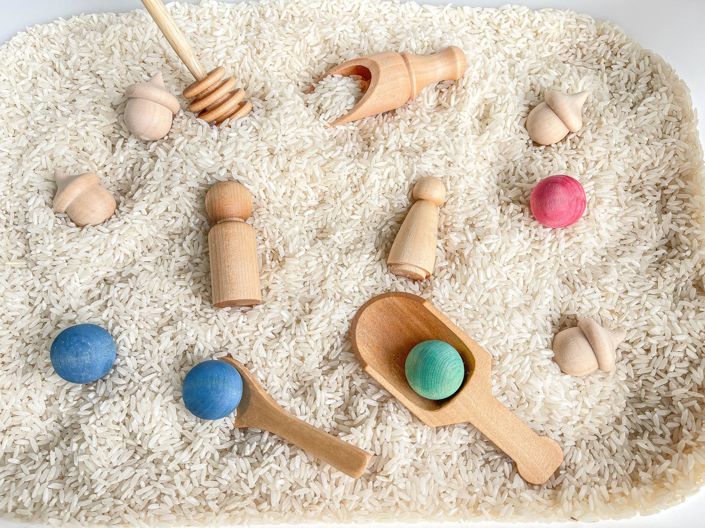 Deluxe Sensory Bin Tool Set - Small Wooden Montessori Sensory Tools