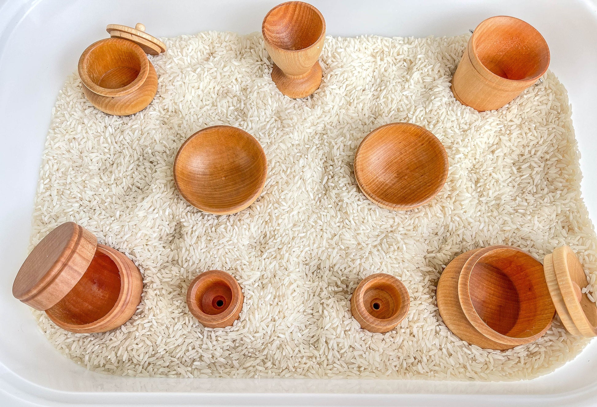 Deluxe Sensory Bin Tool Set - Small Wooden Montessori Sensory Tools