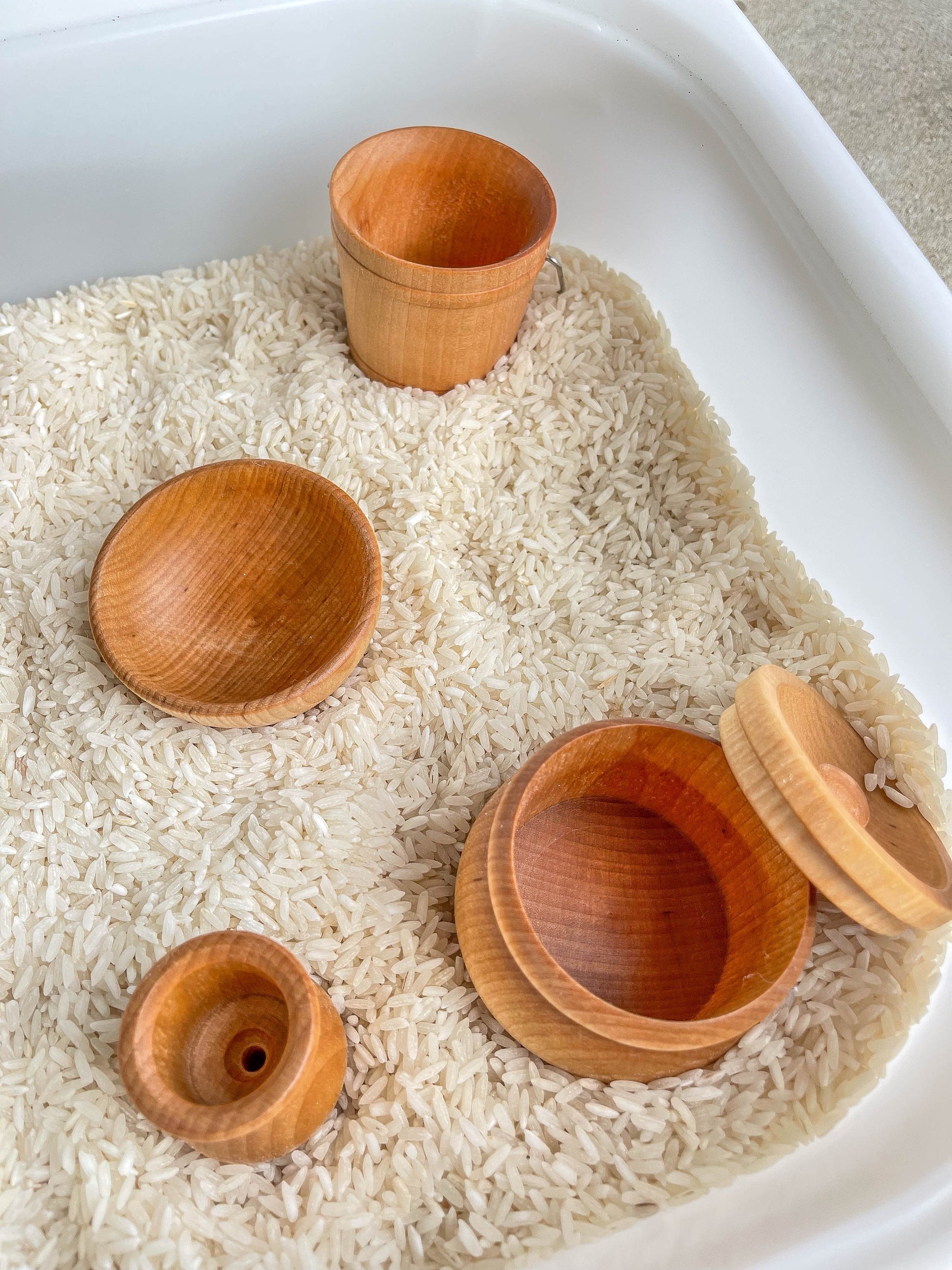 Deluxe Sensory Bin Tool Set - Small Wooden Montessori Sensory Tools